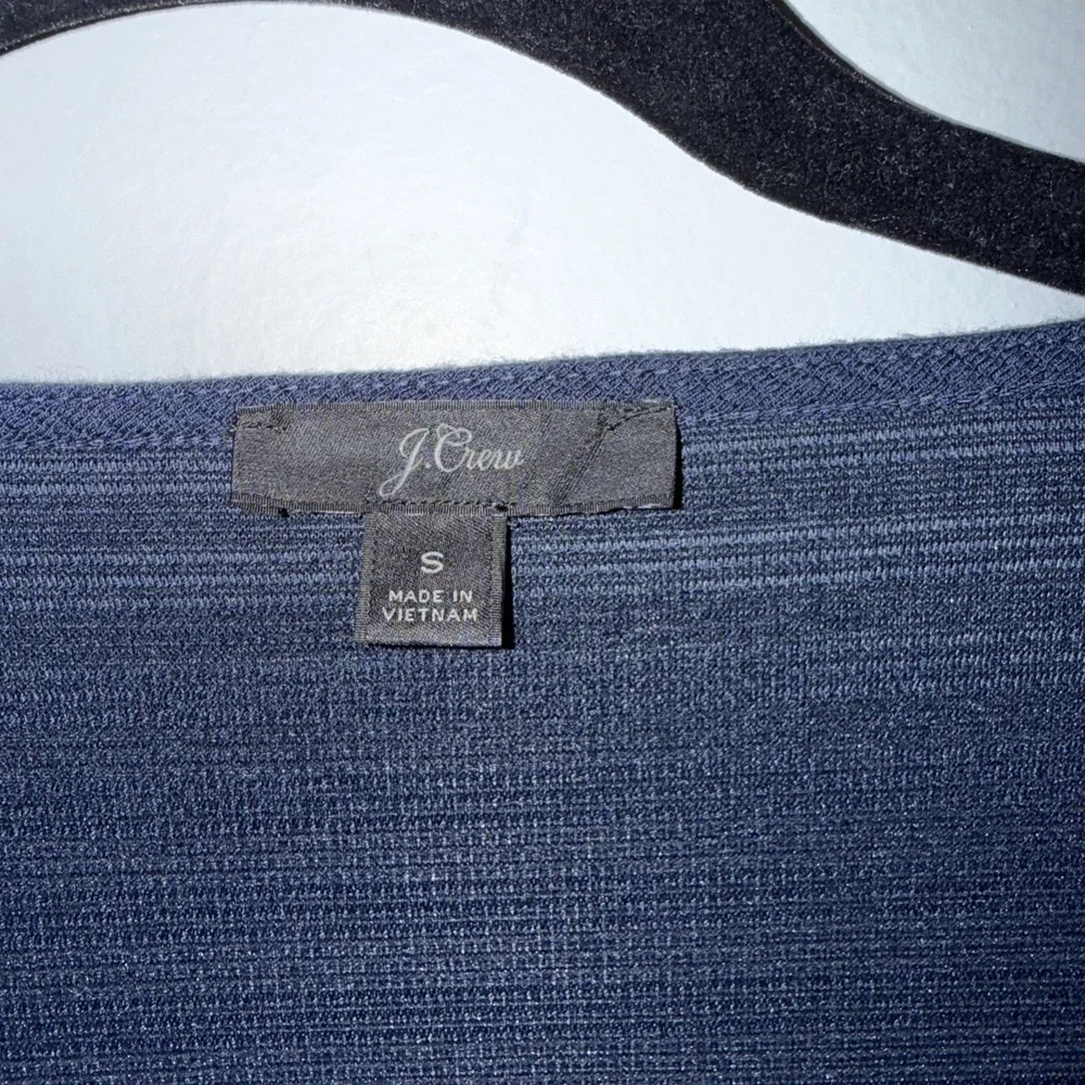 J crew  Sz Small Button-Front knit tank Tying Sleeveless  Navy Blue shirt office
